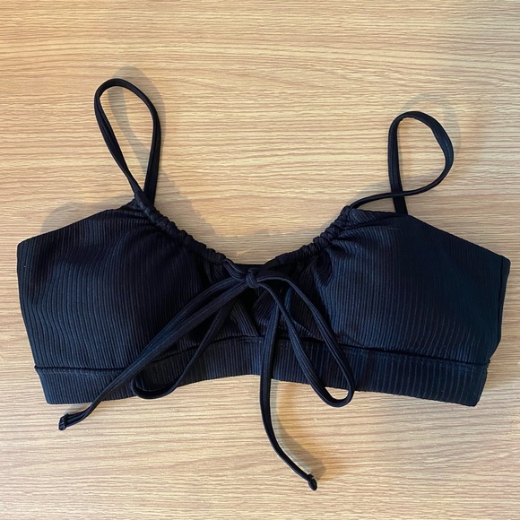Midori Other - Black Ribbed Midori Bikini Top (M)